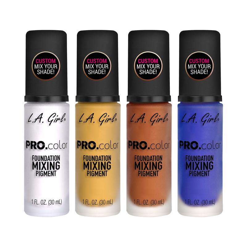LA Girl PRO.color Foundation Mixing Pigment – 4 tinten: blauw neutraliseert oranje, wit verlicht foundation, geel voegt warmte toe, oranje corrigeert grauwe ondertonen | Cruelty-free en een must-have voor perfecte tinten – Shop nu en mis het niet