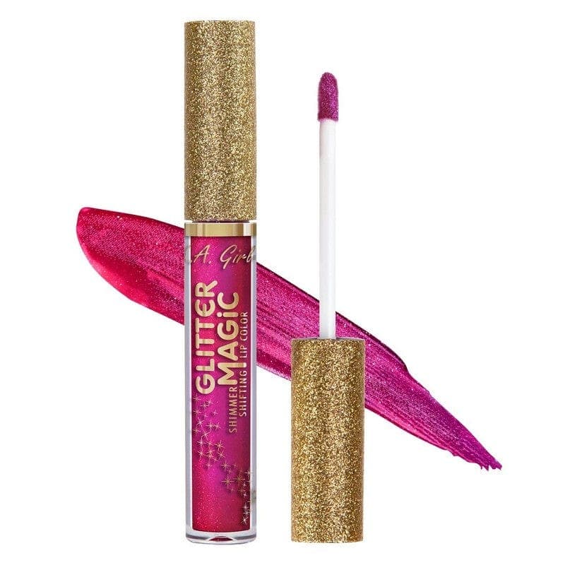Lagirlcolors Glitter Magic Shimmer Fizzy Fuchsia LA Girl Glitter Magic Shimmer Shifting Lip Color